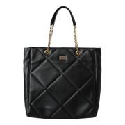 Gestikte Jungle Shopper Tote Tas Dolce & Gabbana , Black , Dames