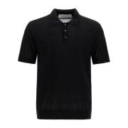 Wollen poloshirt met korte mouwen Golden Goose , Black , Heren