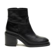 Leren Enkellaarzen Alpe , Black , Dames