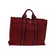 Pre-owned Canvas handbags Hermès Vintage , Red , Dames