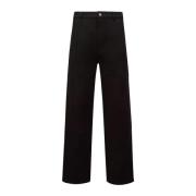 Canvas Broek in Zwart Moncler , Black , Heren