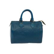 Pre-owned Leather handbags Louis Vuitton Vintage , Blue , Dames