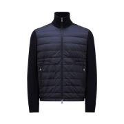 Navy Gewatteerde Wollen Vest Moncler , Blue , Heren