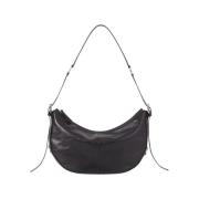 Zwarte leren halvemaan tas Vagabond Shoemakers , Black , Dames