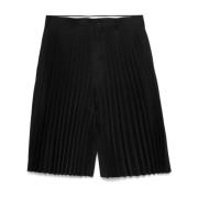 Zwarte Geplooide Knielengte Shorts Comme des Garçons , Black , Heren