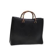 Pre-owned Leather handbags Gucci Vintage , Black , Dames