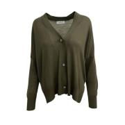 Oversized Cardigan Army Green Made in Italy Gran Sasso , Green , Dames