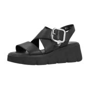 Zwarte Plateau Sandalen Walking on Sunshine Rieker , Black , Dames