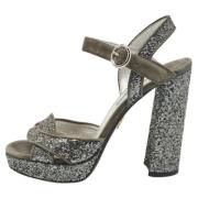 Pre-owned Suede sandals Prada Vintage , Gray , Dames