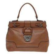 Pre-owned Leather handbags Salvatore Ferragamo Pre-owned , Brown , Dam...