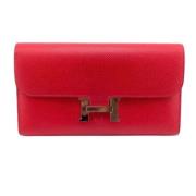 Pre-owned Leather wallets Hermès Vintage , Red , Dames