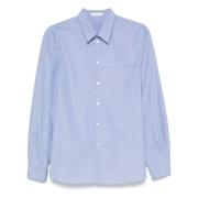 Blauwe Poplin Overhemd met Zak The Row , Blue , Heren