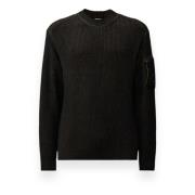 Crew Neck Fleece Gebreid C.p. Company , Black , Heren