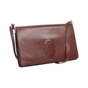 Pre-owned Leather shoulder-bags Cartier Vintage , Red , Dames