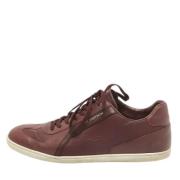 Pre-owned Leather sneakers Louis Vuitton Vintage , Red , Heren