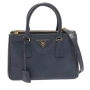 Pre-owned Leather totes Prada Vintage , Blue , Dames