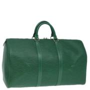 Pre-owned Leather travel-bags Louis Vuitton Vintage , Green , Dames