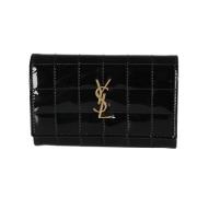 Pre-owned Leather wallets Yves Saint Laurent Vintage , Black , Dames