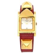 Pre-owned Stainless Steel watches Hermès Vintage , White , Dames