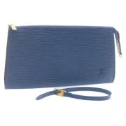 Pre-owned Leather pouches Louis Vuitton Vintage , Blue , Dames