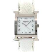 Pre-owned Stainless Steel watches Hermès Vintage , White , Heren