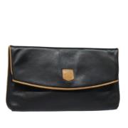 Pre-owned Leather clutches Celine Vintage , Black , Dames