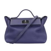 Pre-owned Leather handbags Hermès Vintage , Blue , Dames