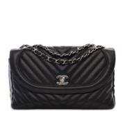 Pre-owned Leather shoulder-bags Chanel Vintage , Black , Dames