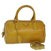 Pre-owned Leather prada-bags Prada Vintage , Yellow , Dames