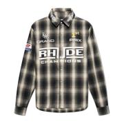 Geruite overhemd Rhude , Gray , Heren