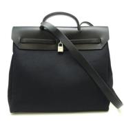 Pre-owned Leather handbags Hermès Vintage , Black , Dames