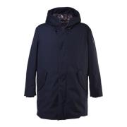 Parka in dark blue nylon Baldinini , Blue , Heren