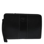 Pre-owned Leather clutches Burberry Vintage , Black , Dames