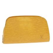 Pre-owned Leather pouches Louis Vuitton Vintage , Yellow , Dames