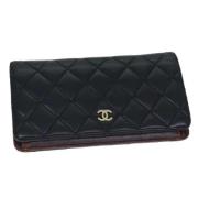 Pre-owned Silver wallets Chanel Vintage , Black , Dames