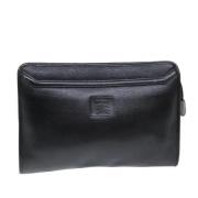 Pre-owned Leather clutches Burberry Vintage , Black , Dames