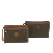 Pre-owned Leather clutches Celine Vintage , Brown , Dames