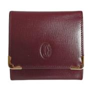 Pre-owned Leather wallets Cartier Vintage , Red , Dames