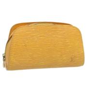 Pre-owned Leather pouches Louis Vuitton Vintage , Yellow , Dames