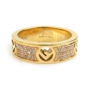 Pre-owned Metal rings Fendi Vintage , Yellow , Dames