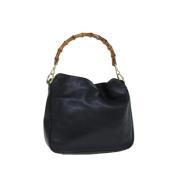 Pre-owned Leather handbags Gucci Vintage , Black , Dames