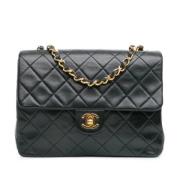 Pre-owned Leather shoulder-bags Chanel Vintage , Black , Dames