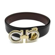 Pre-owned Leather belts Salvatore Ferragamo Pre-owned , Black , Dames