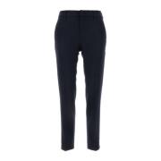 Midnight Blue Slim-Fit Wool Pants PT Torino , Blue , Dames