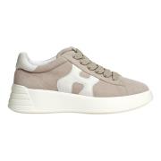 Beige Sneakers met witte rubberen zool Hogan , Beige , Dames