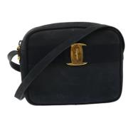 Pre-owned Suede shoulder-bags Salvatore Ferragamo Pre-owned , Black , ...