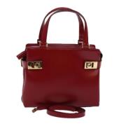 Pre-owned Leather handbags Salvatore Ferragamo Pre-owned , Red , Dames