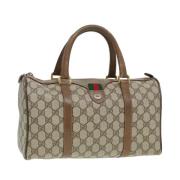 Pre-owned Leather handbags Gucci Vintage , Beige , Dames