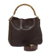 Pre-owned Leather gucci-bags Gucci Vintage , Brown , Dames