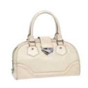 Pre-owned Leather handbags Louis Vuitton Vintage , White , Dames